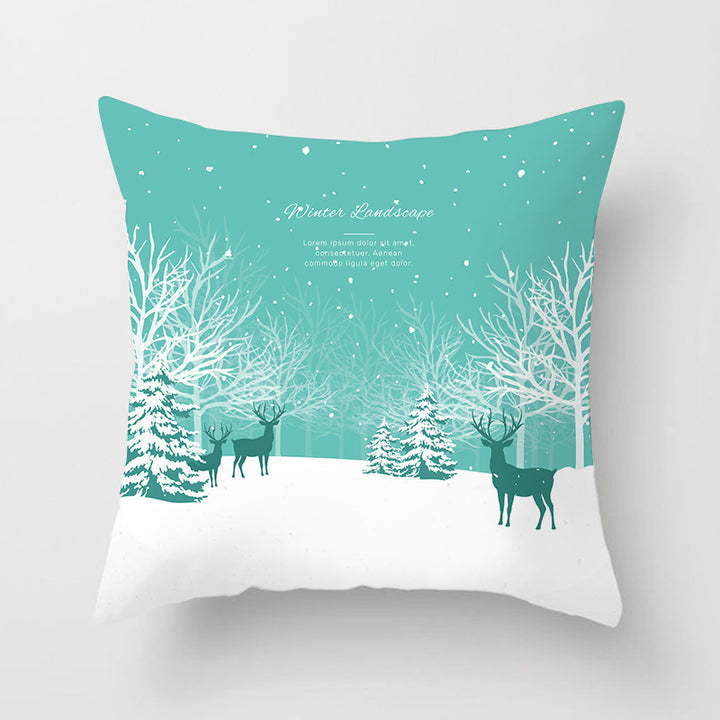 Square Festive Decorative Throw Pillow Cover with Holiday Bauble Graphic and Concealed Zipper