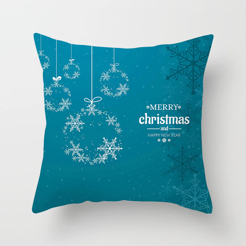 Square Festive Decorative Throw Pillow Cover with Holiday Bauble Graphic and Concealed Zipper