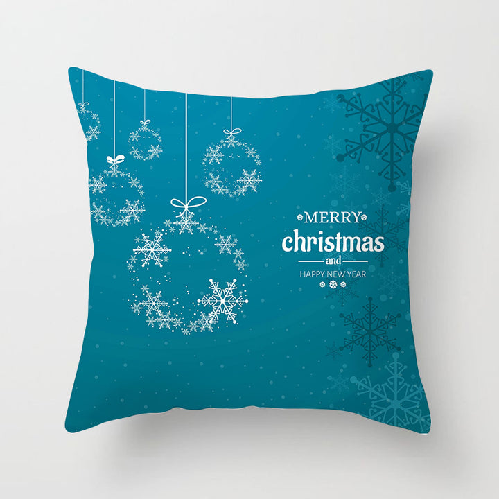 Square Festive Decorative Throw Pillow Cover with Holiday Bauble Graphic and Concealed Zipper