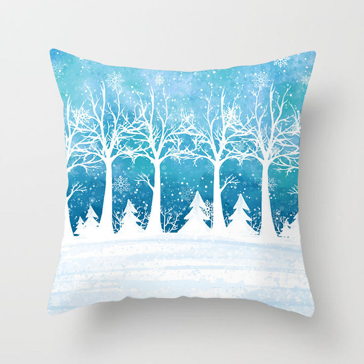Square Festive Decorative Throw Pillow Cover with Holiday Bauble Graphic and Concealed Zipper