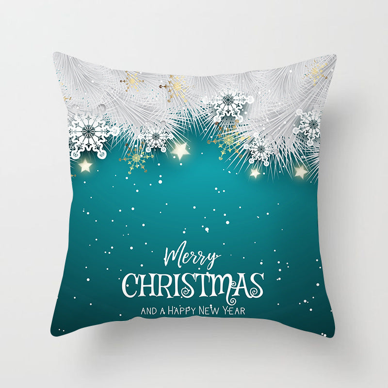 Square Festive Decorative Throw Pillow Cover with Holiday Bauble Graphic and Concealed Zipper