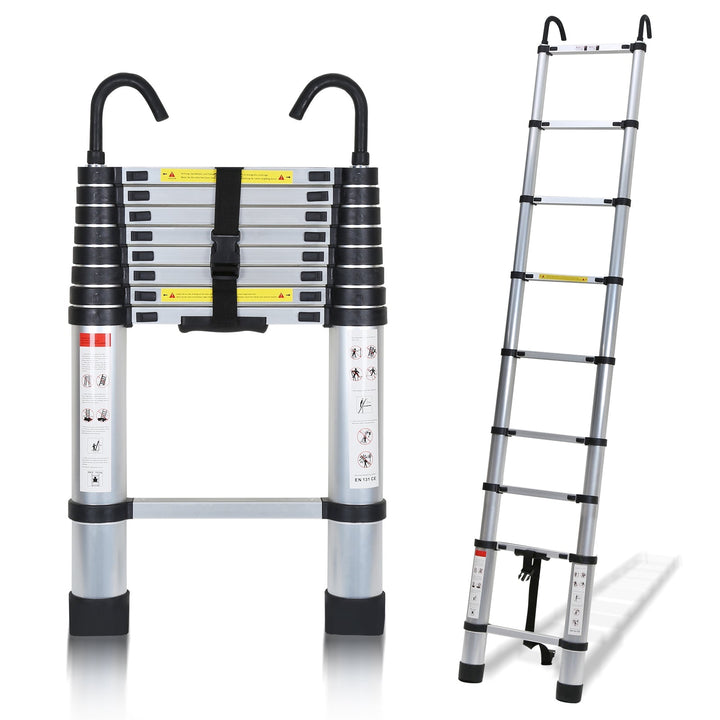 Telescopic ladder with 2 detachable hooks | Stornfield