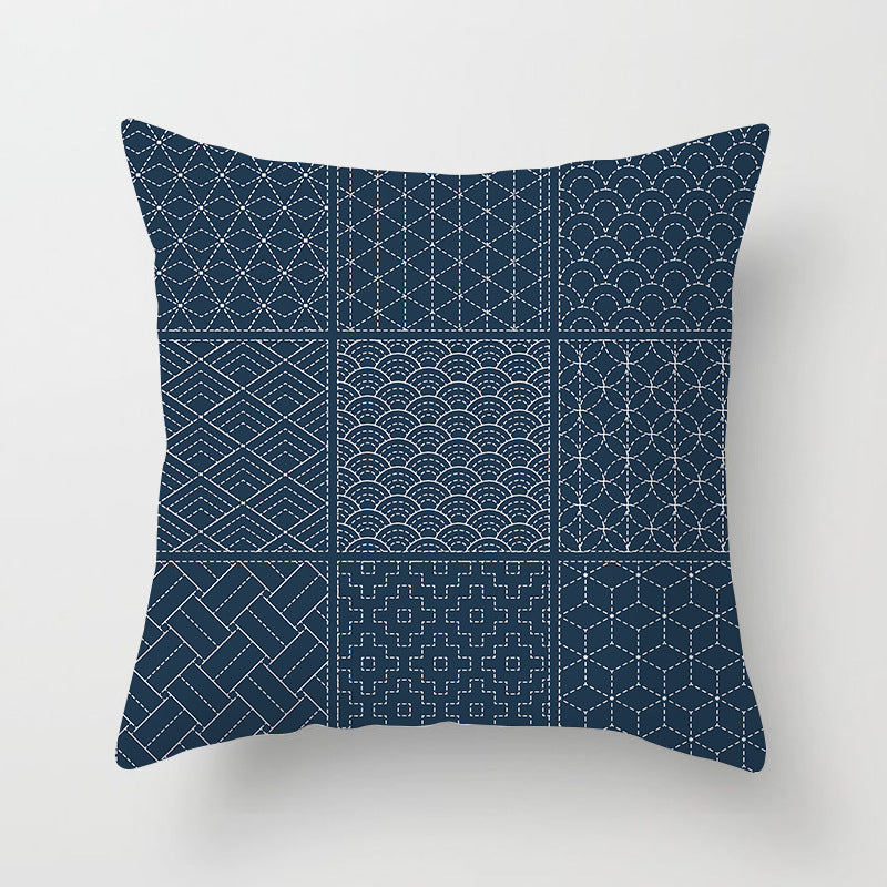 Square Mandala Decorative Pillow Cover with Hidden Zipper