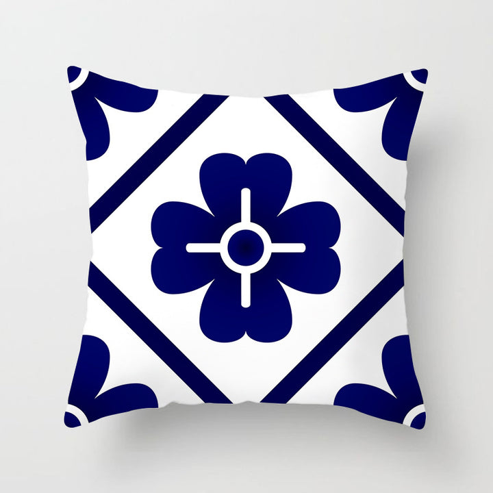 Square Mandala Decorative Pillow Cover with Hidden Zipper