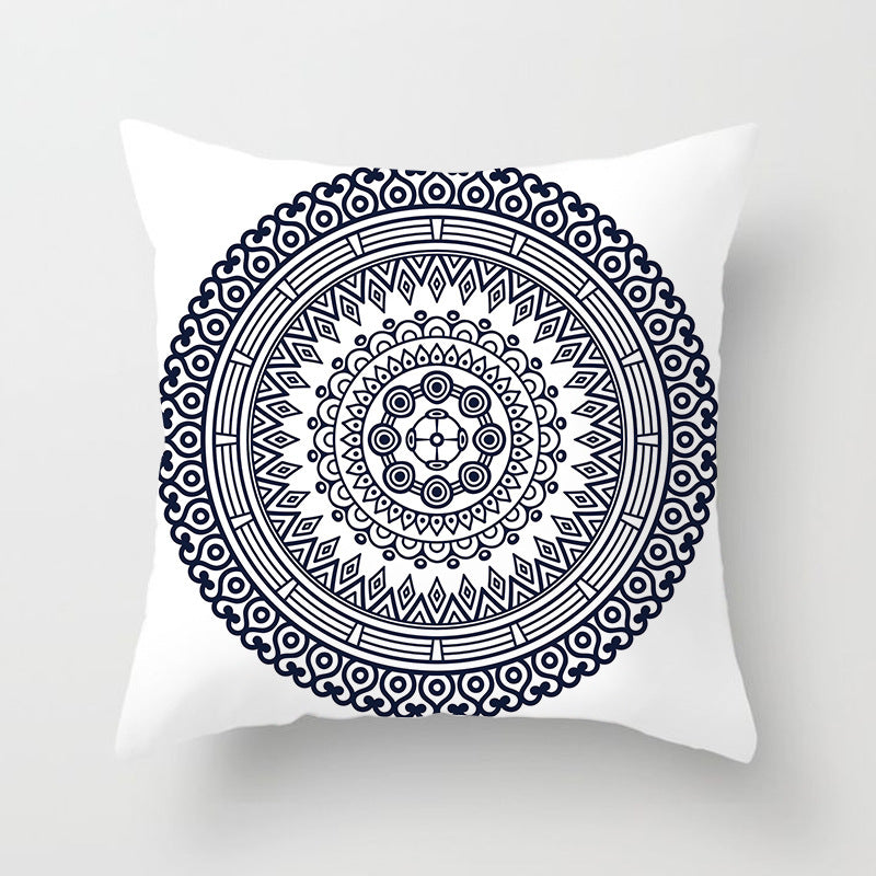 Decorative Marble Swirl Linen Throw Pillow Cover