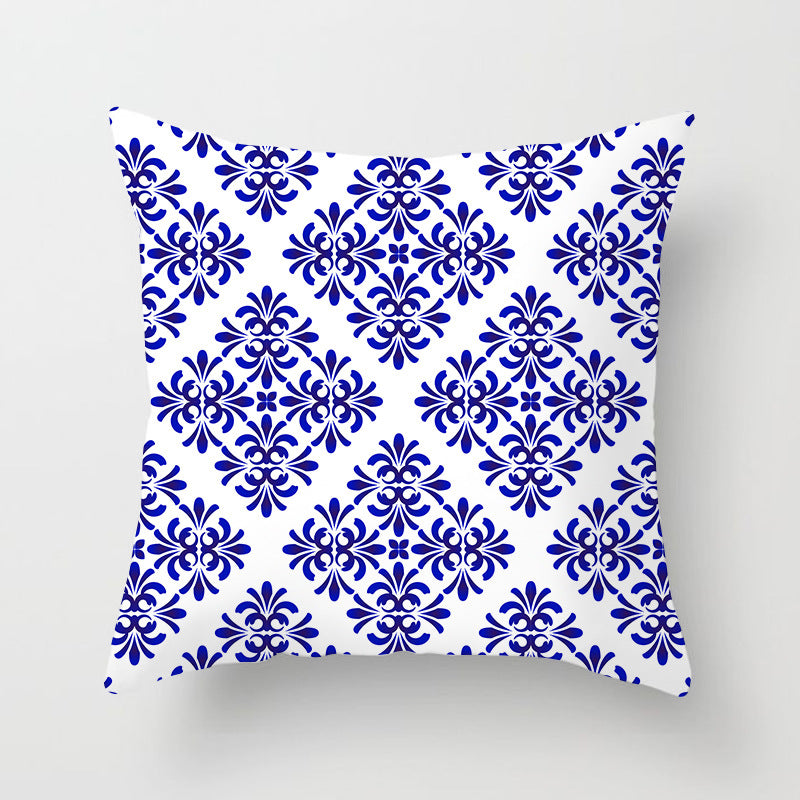 Square Mandala Decorative Pillow Cover with Hidden Zipper