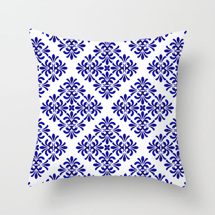 Square Mandala Decorative Pillow Cover with Hidden Zipper