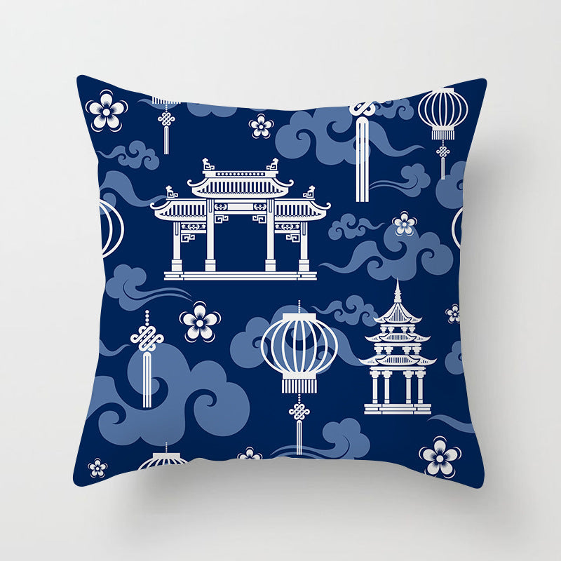 Square Mandala Decorative Pillow Cover with Hidden Zipper