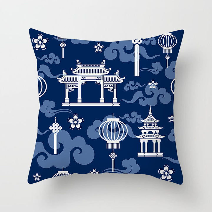 Square Mandala Decorative Pillow Cover with Hidden Zipper