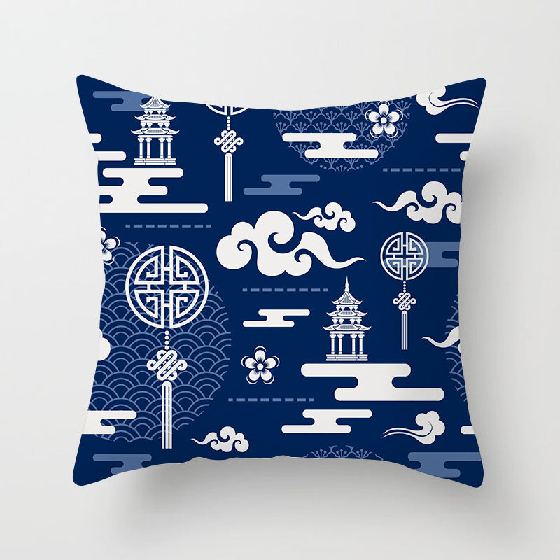 Square Mandala Decorative Pillow Cover with Hidden Zipper