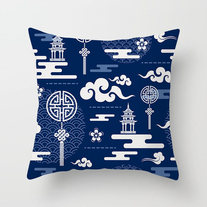 Square Mandala Decorative Pillow Cover with Hidden Zipper