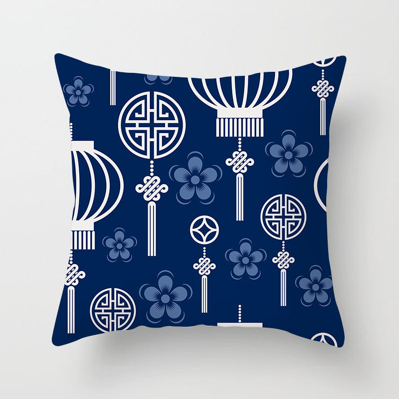 Square Mandala Decorative Pillow Cover with Hidden Zipper