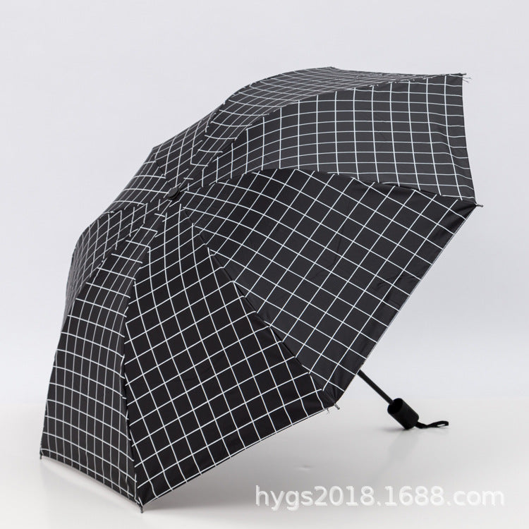 Women Black-white checkered pattern umbrella Stornfield