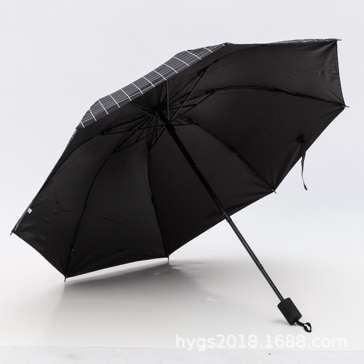Women Black-white checkered pattern umbrella Stornfield