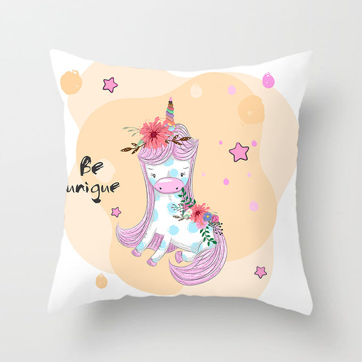 Square Decorative Pillow Cover with Mermaid Penguin Illustration and Concealed Zipper