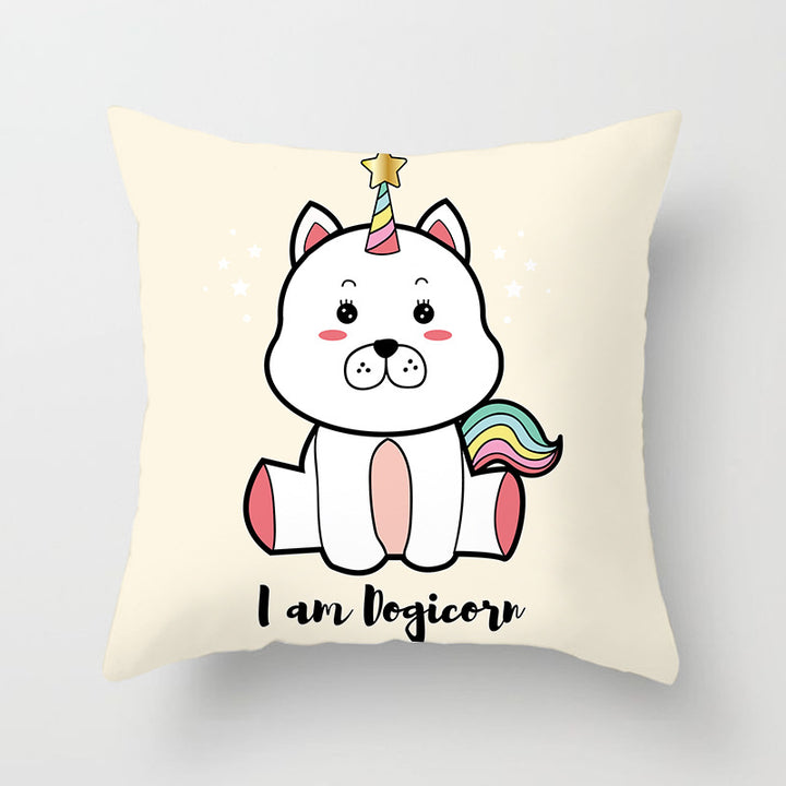 Square Decorative Pillow Cover with Mermaid Penguin Illustration and Concealed Zipper