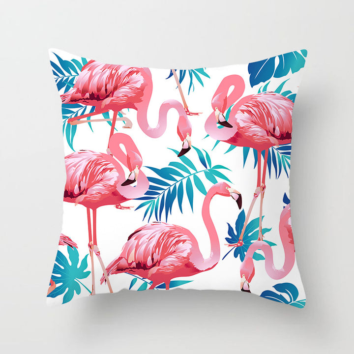 Square Decorative Pillow Cover with Mermaid Penguin Illustration and Concealed Zipper