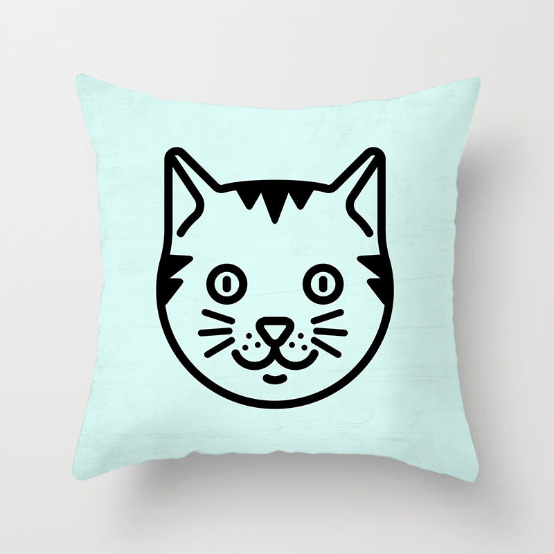 Square Decorative Pillow Cover with Mermaid Penguin Illustration and Concealed Zipper