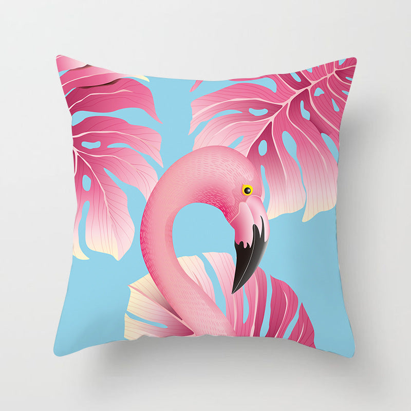 Square Decorative Pillow Cover with Mermaid Penguin Illustration and Concealed Zipper