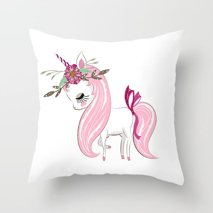 Square Decorative Pillow Cover with Mermaid Penguin Illustration and Concealed Zipper