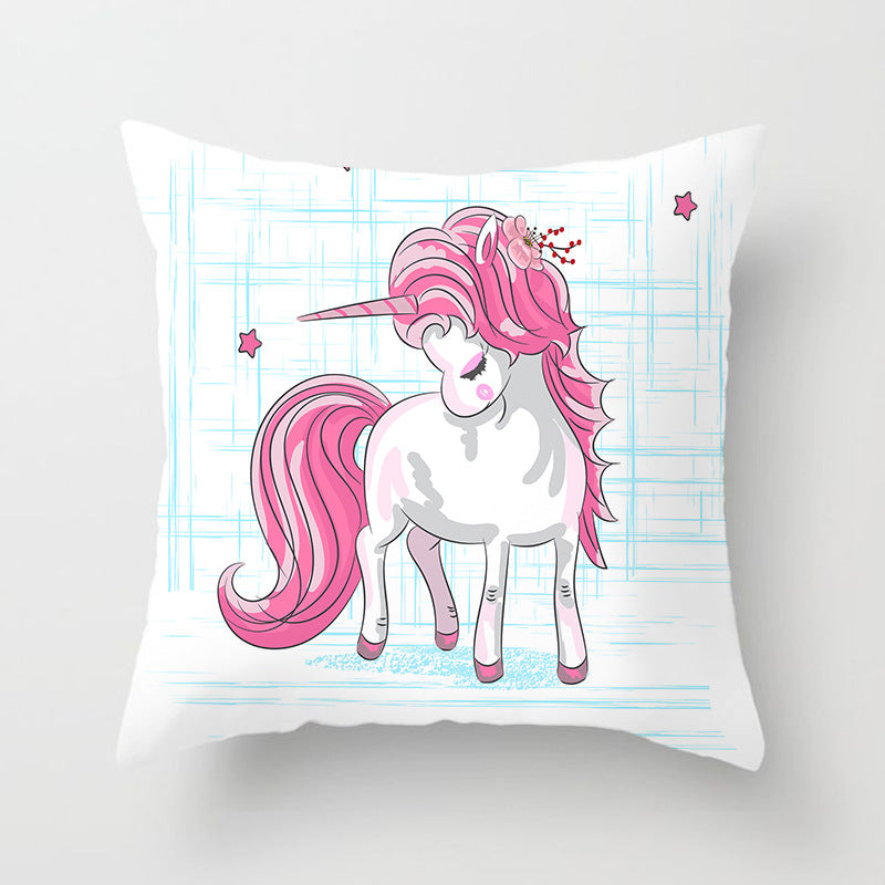 Square Decorative Pillow Cover with Mermaid Penguin Illustration and Concealed Zipper