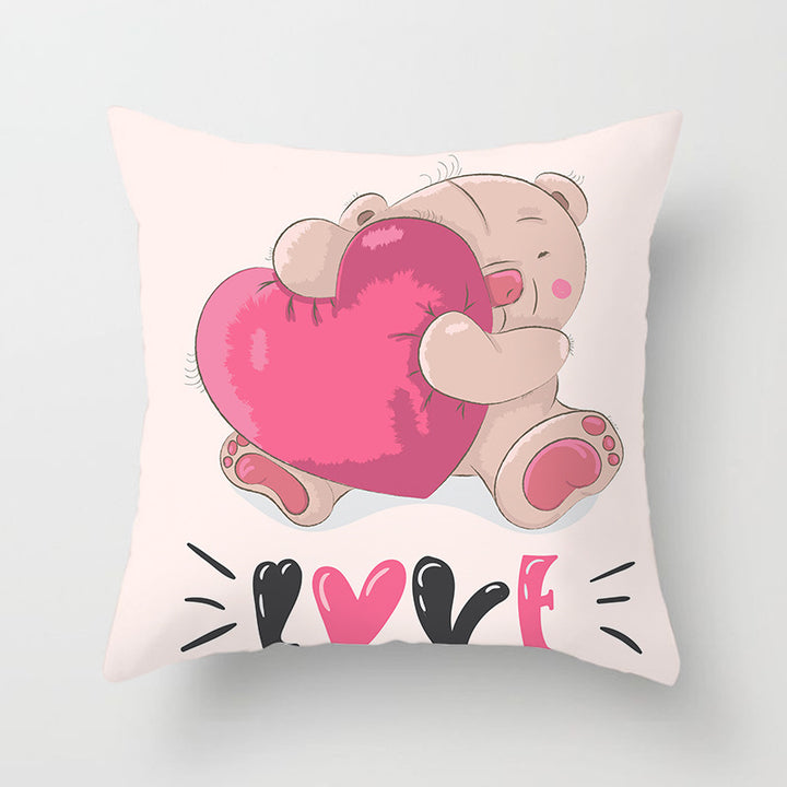Square Decorative Pillow Cover with Mermaid Penguin Illustration and Concealed Zipper