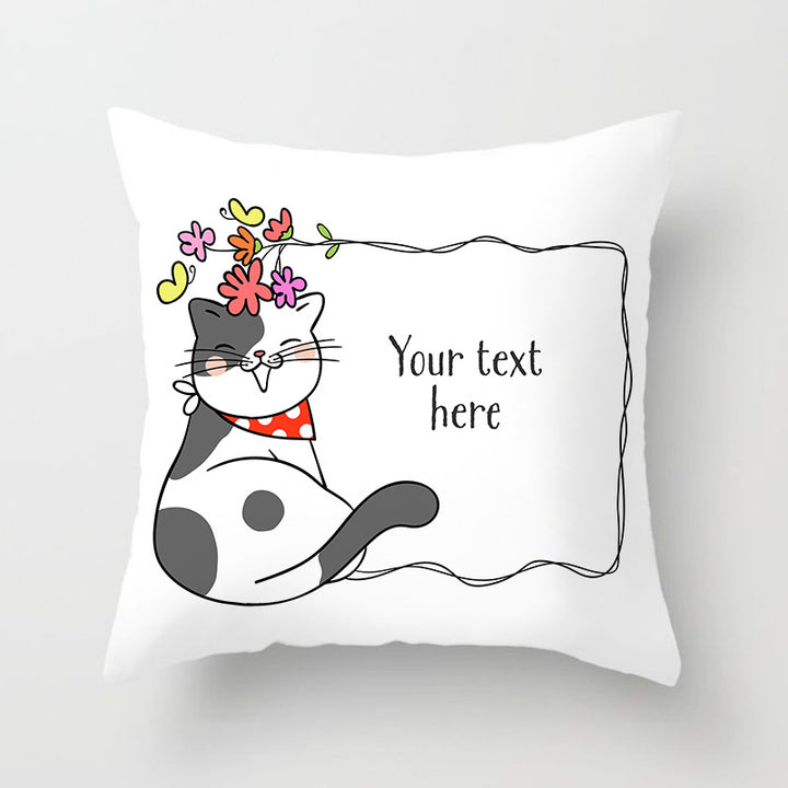 Square Decorative Pillow Cover with Mermaid Penguin Illustration and Concealed Zipper