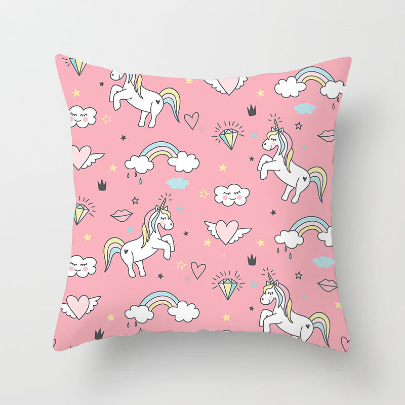 Square Decorative Pillow Cover with Mermaid Penguin Illustration and Concealed Zipper
