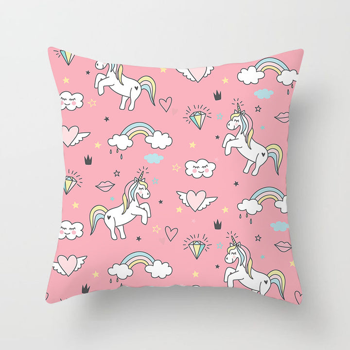 Square Decorative Pillow Cover with Mermaid Penguin Illustration and Concealed Zipper