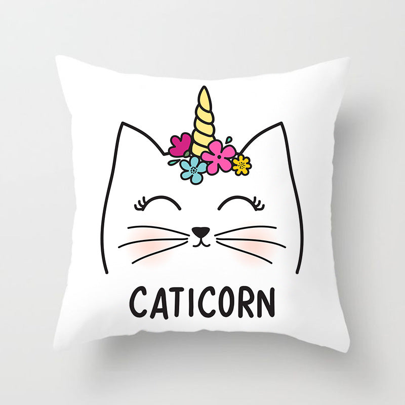 Square Decorative Pillow Cover with Mermaid Penguin Illustration and Concealed Zipper