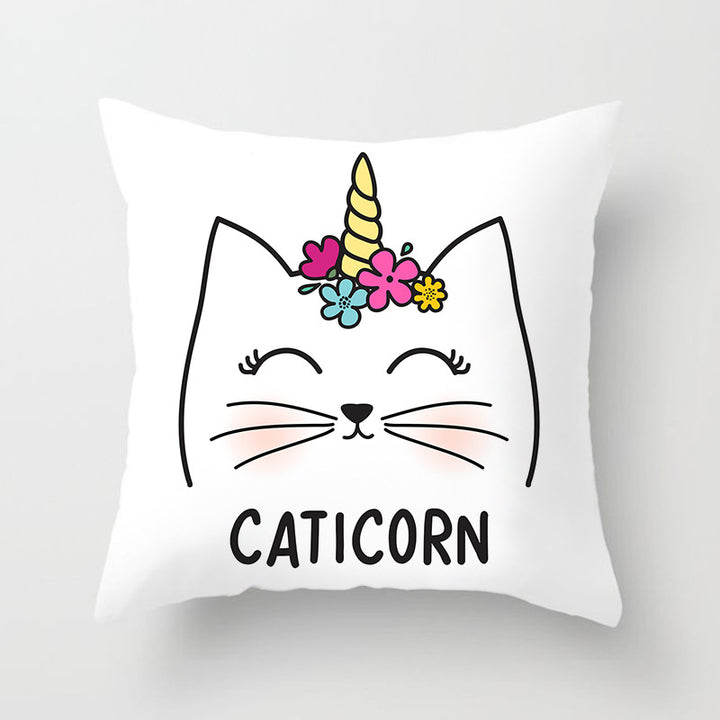 Square Decorative Pillow Cover with Mermaid Penguin Illustration and Concealed Zipper