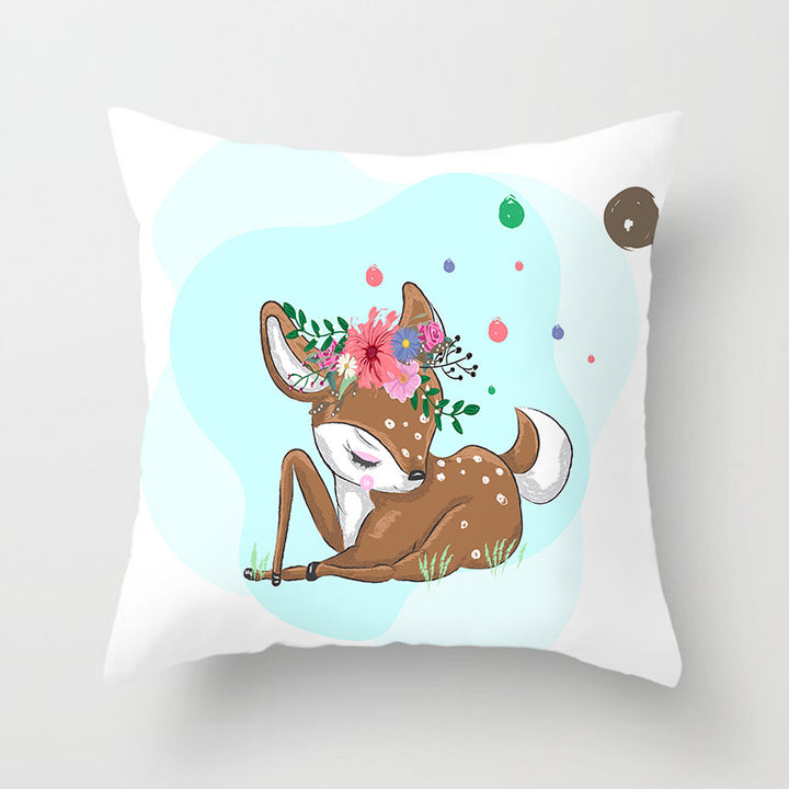 Square Decorative Pillow Cover with Mermaid Penguin Illustration and Concealed Zipper