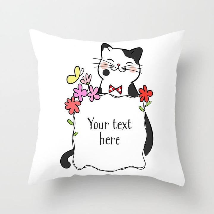 Square Decorative Pillow Cover with Mermaid Penguin Illustration and Concealed Zipper