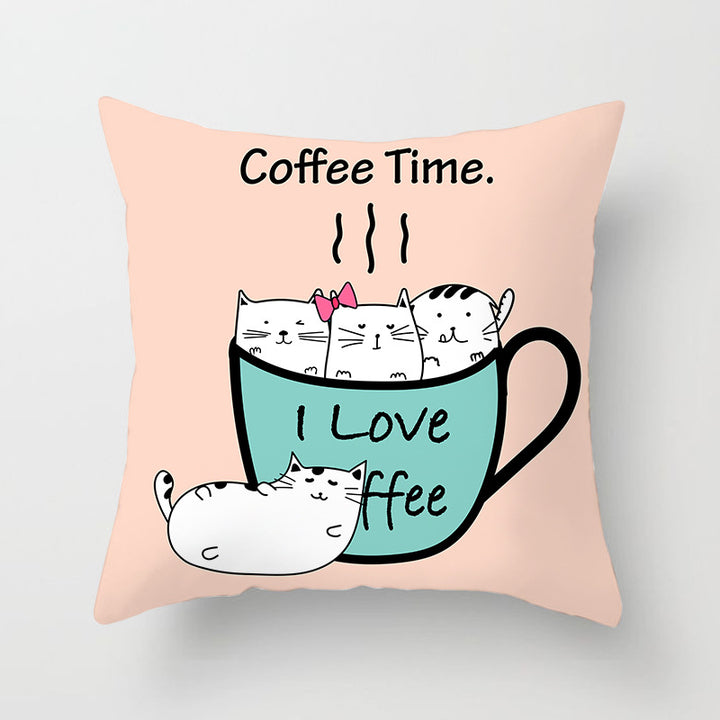 Square Decorative Pillow Cover with Mermaid Penguin Illustration and Concealed Zipper