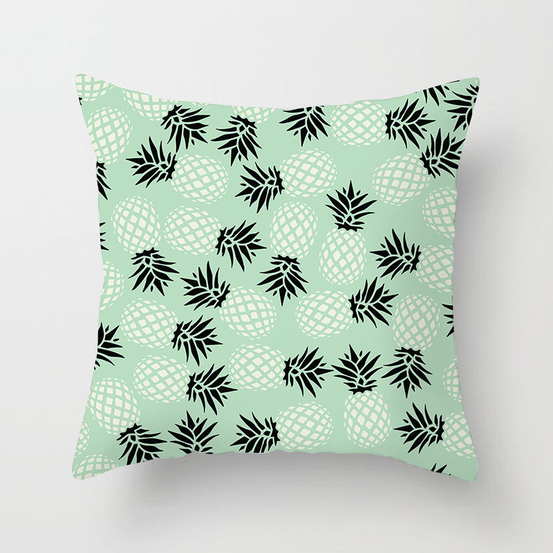 Tropical Pineapple and Banana Pattern Decorative Throw Pillow Cover