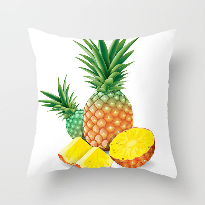 Tropical Pineapple and Banana Pattern Decorative Throw Pillow Cover