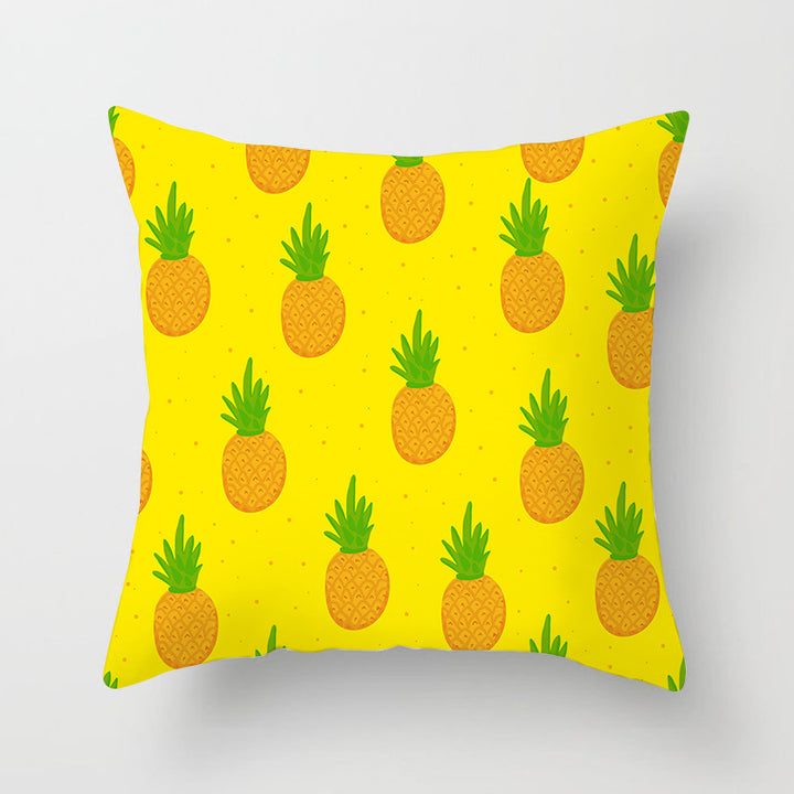 Tropical Pineapple and Banana Pattern Decorative Throw Pillow Cover