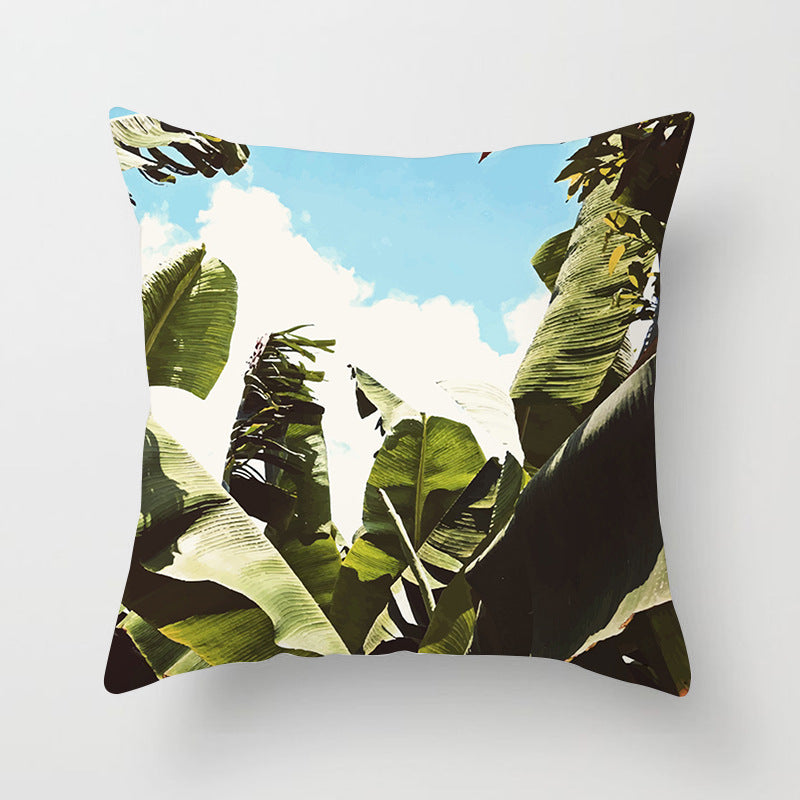 Decorative Tropical Banana Leaf Throw Pillow Cover