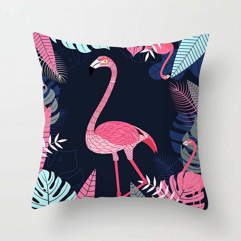 Decorative Square Throw Pillow Cover with Printed Potted Succulent Illustration and Hidden Zipper