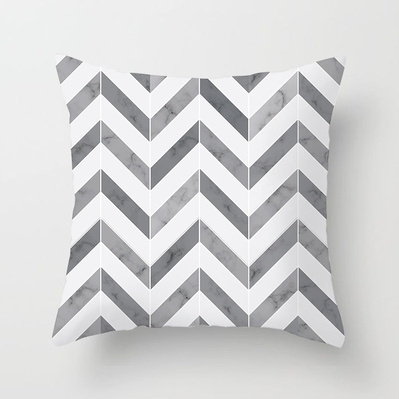Modern Bold Chevron Square Cushion Cover with Hidden Zipper and Removable Insert Opening