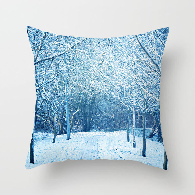 Square Festive Decorative Throw Pillow Cover with Holiday Bauble Graphic and Concealed Zipper