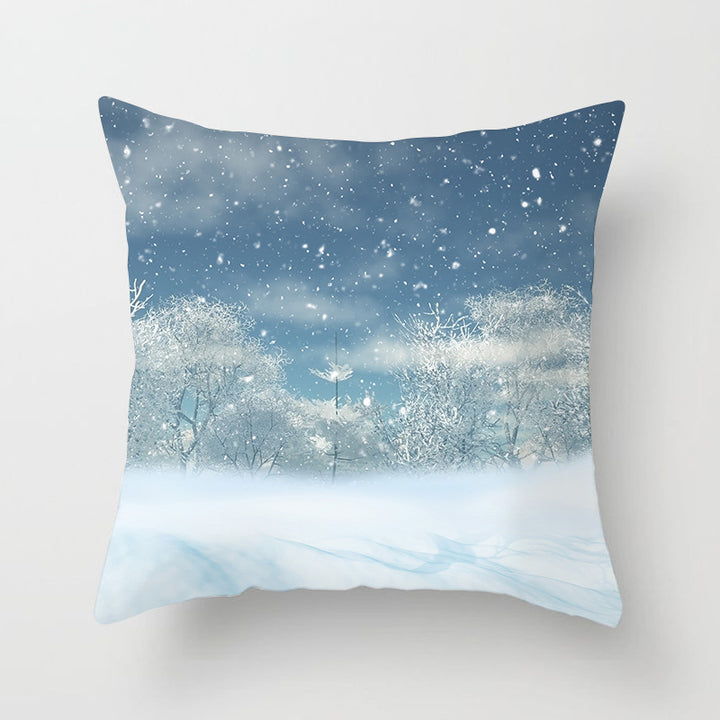 Square Festive Decorative Throw Pillow Cover with Holiday Bauble Graphic and Concealed Zipper