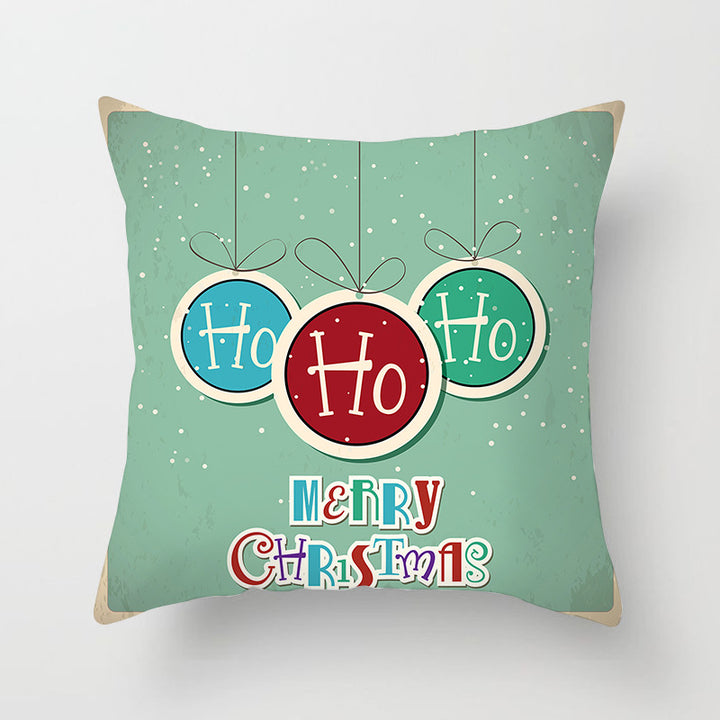 Square Festive Decorative Throw Pillow Cover with Holiday Bauble Graphic and Concealed Zipper