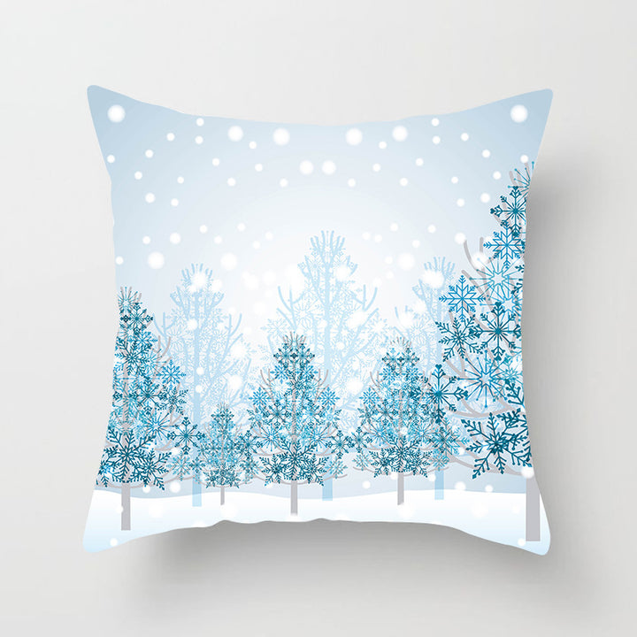 Square Festive Decorative Throw Pillow Cover with Holiday Bauble Graphic and Concealed Zipper