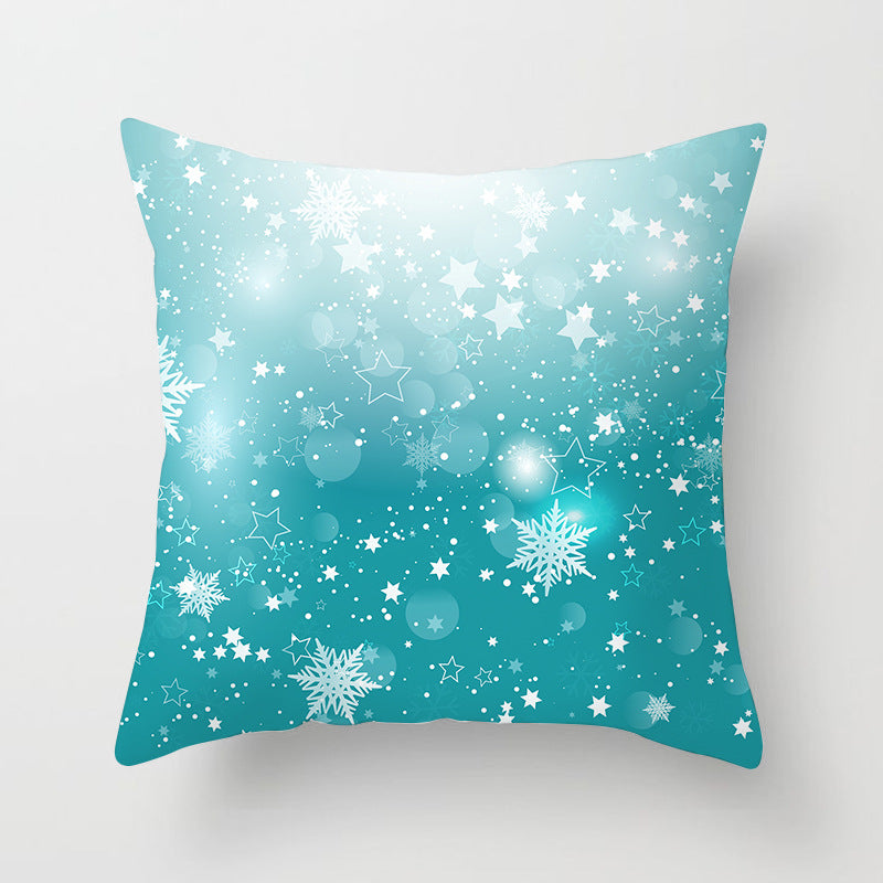 Square Festive Decorative Throw Pillow Cover with Holiday Bauble Graphic and Concealed Zipper
