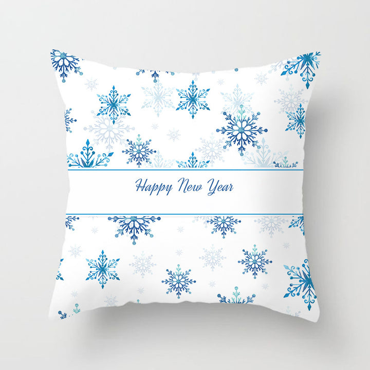 Square Festive Decorative Throw Pillow Cover with Holiday Bauble Graphic and Concealed Zipper