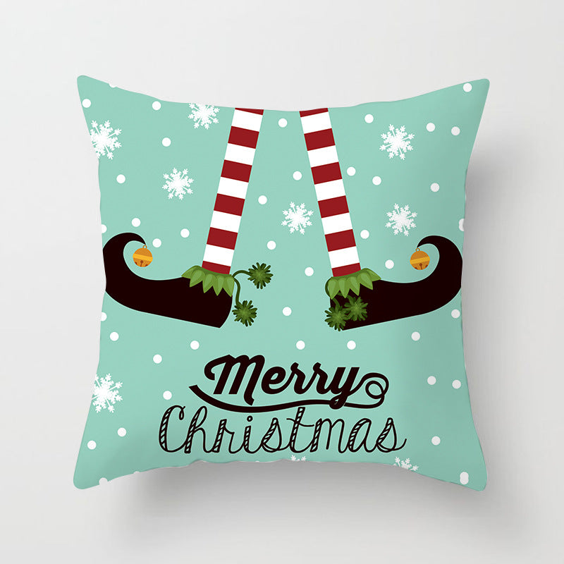 Square Festive Decorative Throw Pillow Cover with Holiday Bauble Graphic and Concealed Zipper