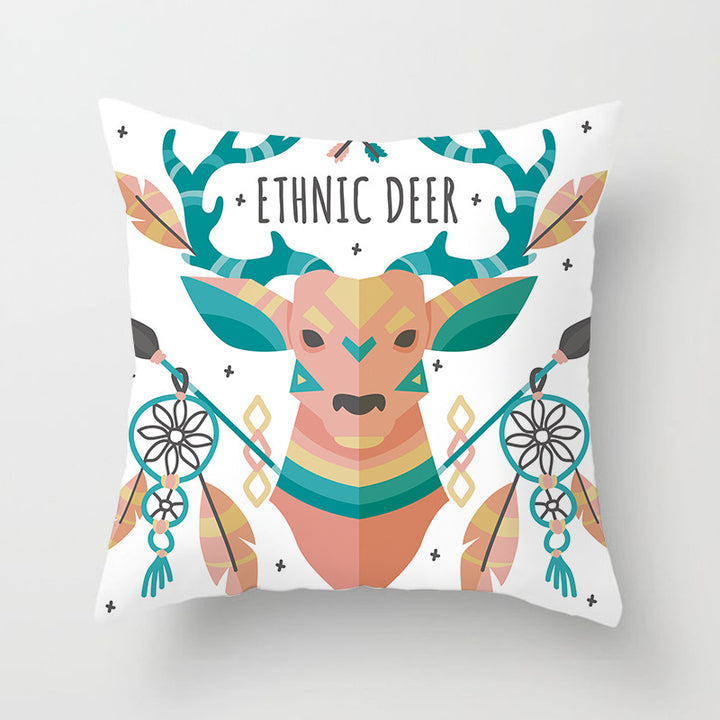 Square Festive Decorative Throw Pillow Cover with Holiday Bauble Graphic and Concealed Zipper