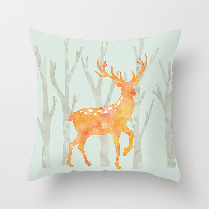 Square Festive Decorative Throw Pillow Cover with Holiday Bauble Graphic and Concealed Zipper