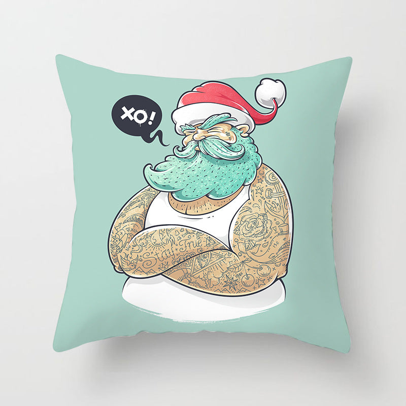 Square Festive Decorative Throw Pillow Cover with Holiday Bauble Graphic and Concealed Zipper